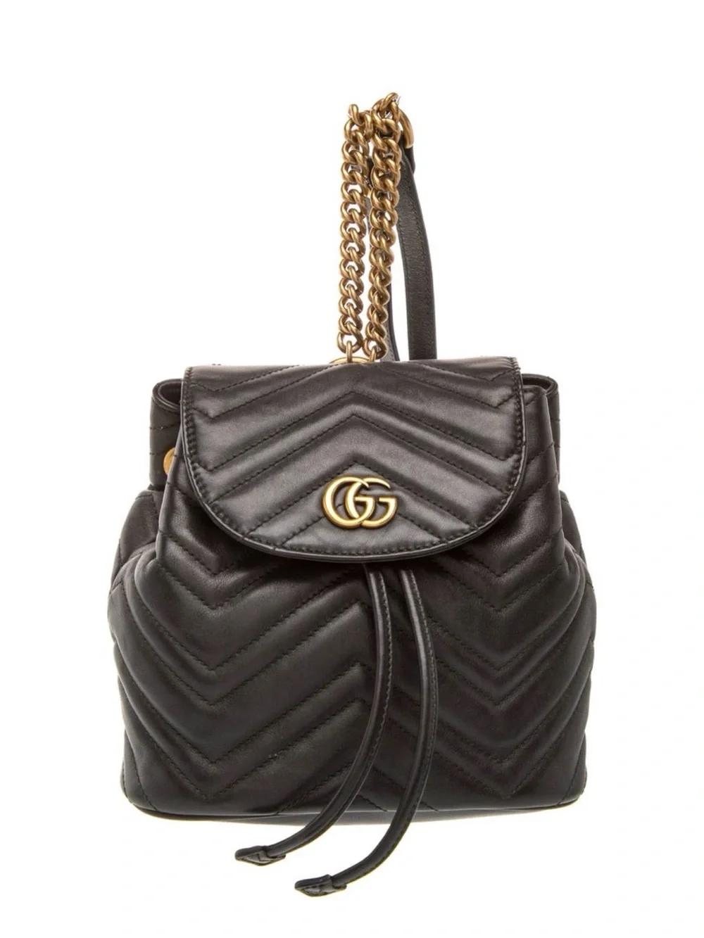 black mini gucci backpack Metal fittings condition Gucci Quilted Marmont - Black